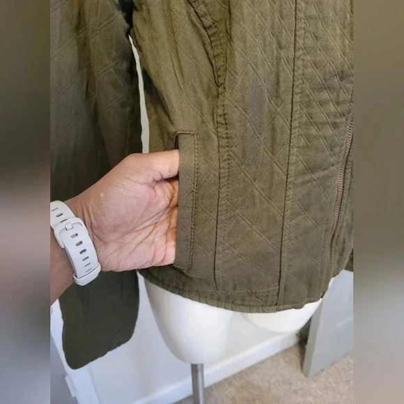 Anthropologie Hei Hei Olive Green Quilted Equestrian Utility Riding Jacket(M) - Picture 8 of 11